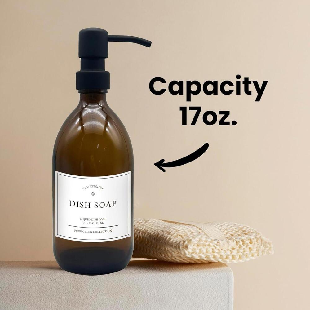 Brown Glass Dish Soap Dispenser - Picture 8 of 8